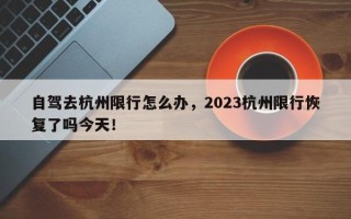 自驾去杭州限行怎么办，2023杭州限行恢复了吗今天！