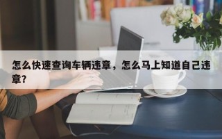 怎么快速查询车辆违章，怎么马上知道自己违章？