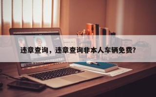 违章查询，违章查询非本人车辆免费？