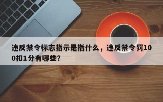 违反禁令标志指示是指什么，违反禁令罚100扣1分有哪些？