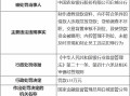 农业银行白城分行被罚135万元：时任行长被终身禁业 其余三名涉事人员被禁业10—20年