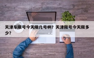 天津车限号今天限几号啊？天津限号今天限多少？