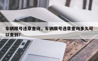 车辆限号违章查询，车辆限号违章查询多久可以查到？