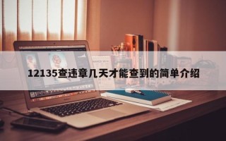 12135查违章几天才能查到的简单介绍