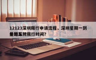 12123深圳限行申请流程，深圳星期一到星期五
外地车牌限行时间？