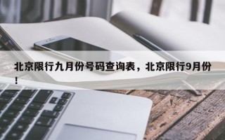 北京限行九月份号码查询表，北京限行9月份！