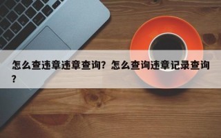 怎么查违章违章查询？怎么查询违章记录查询？