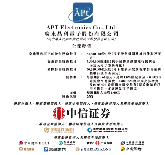 晶科电子超购逾5200倍，传行使发售量调整权，明天香港上市-第1张图片-云韵生活网